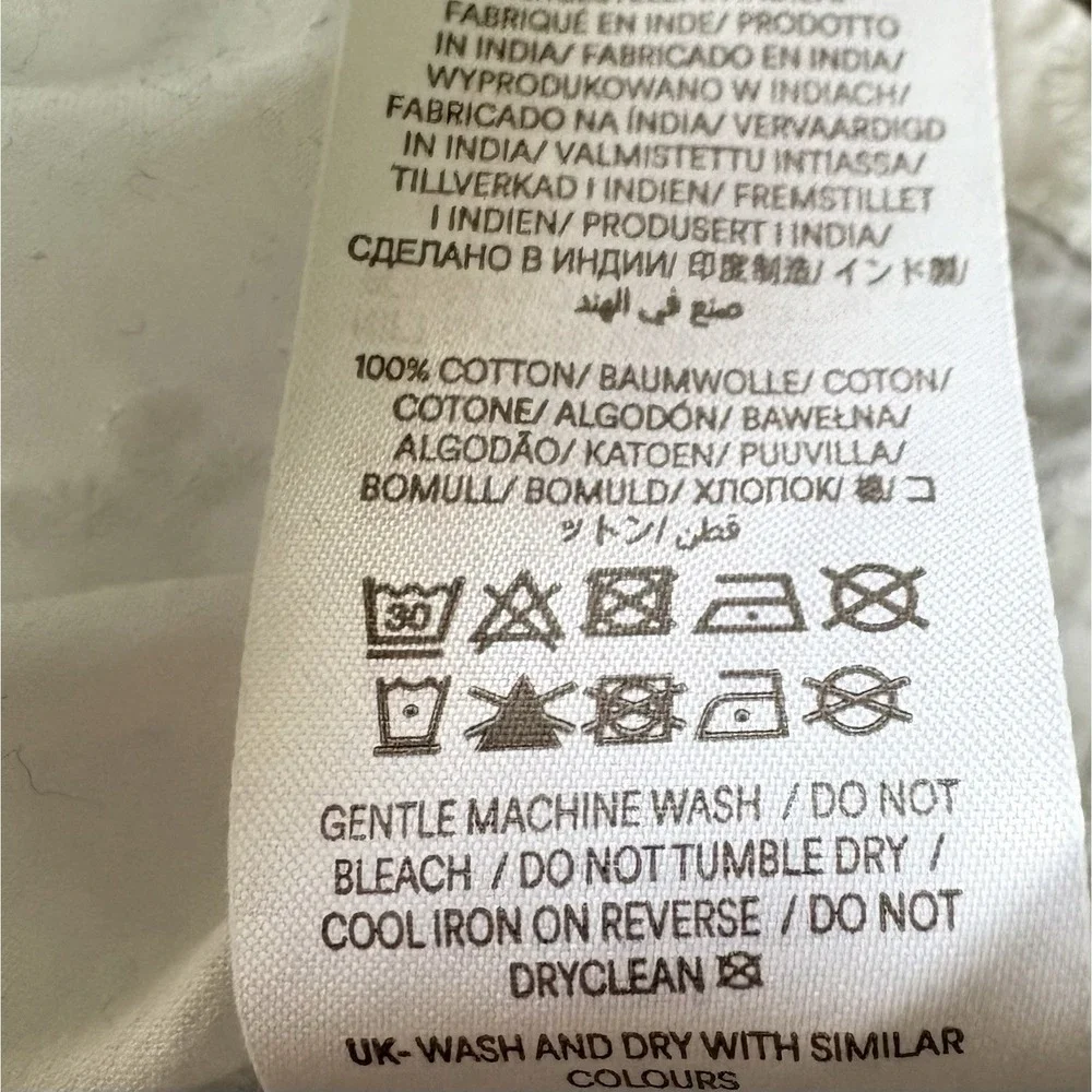 Mini Boden Girls 6-7Y White Embroidered Cotton Peter Pan Collar Blouse